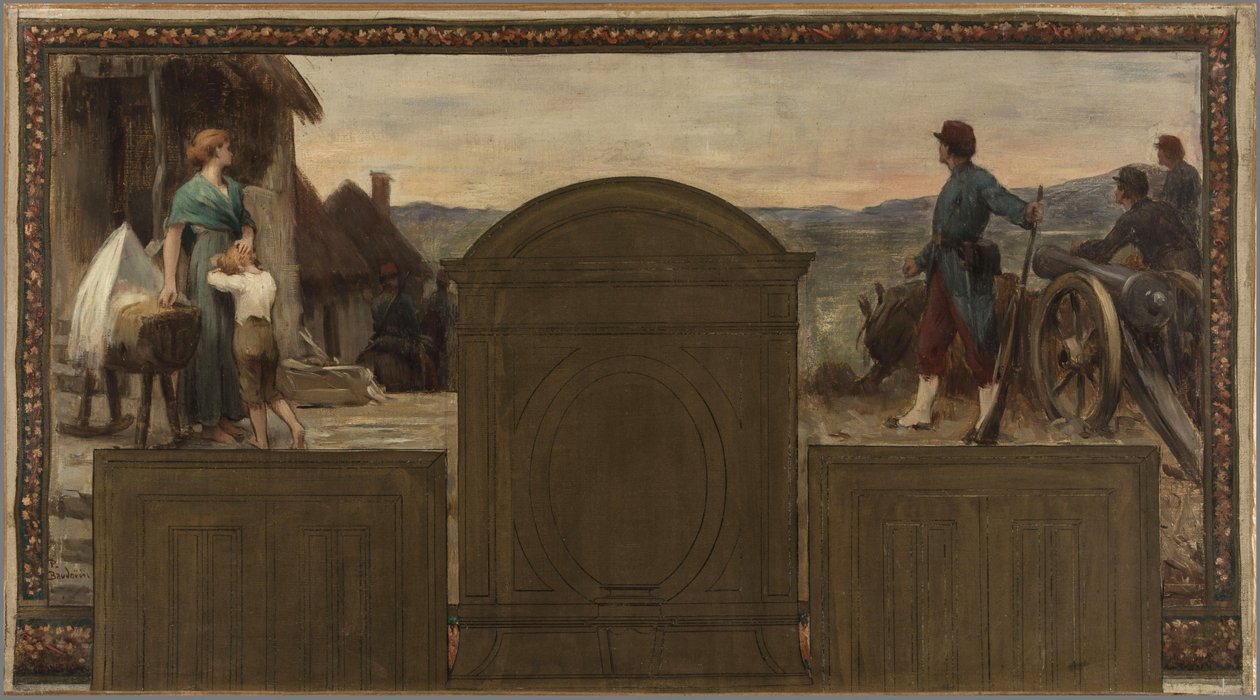 Schets voor het stadhuis van Saint-Maur-des-Fossés: Moederschap en Vaderland - De verdediging van het Vaderland door Paul Albert Baudouin