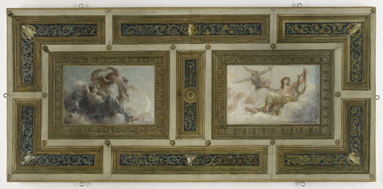 Schets voor het stadhuis van Saint-Maur-des-Fossés: Nacht en Dag door Paul Albert Baudouin