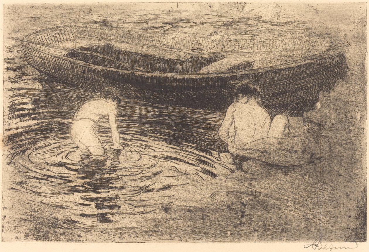 Baden in Talloires, 1888 door Paul Albert Besnard