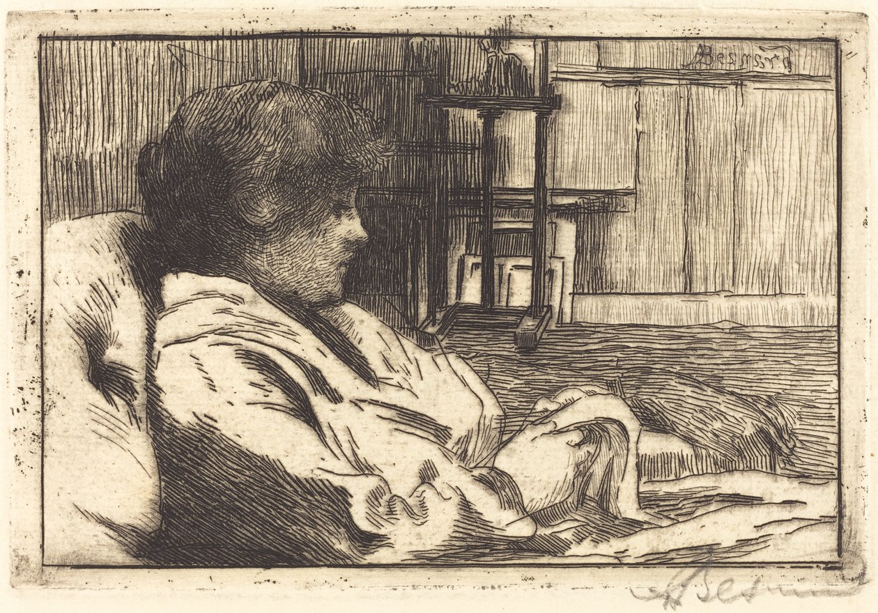 Vrouw Lezend in het Atelier door Paul Albert Besnard