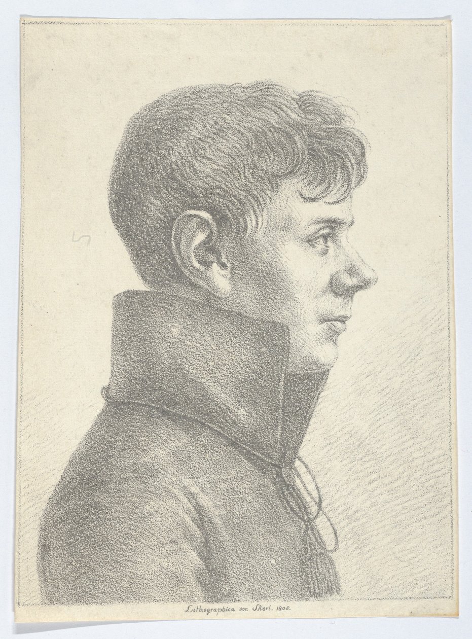 Portret van een Jonge Man in Profiel, 1808 door Paul Anton Skerl