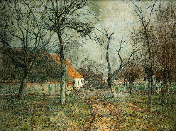 Boerderij in Knocke omringd door bomen door Paul Baum