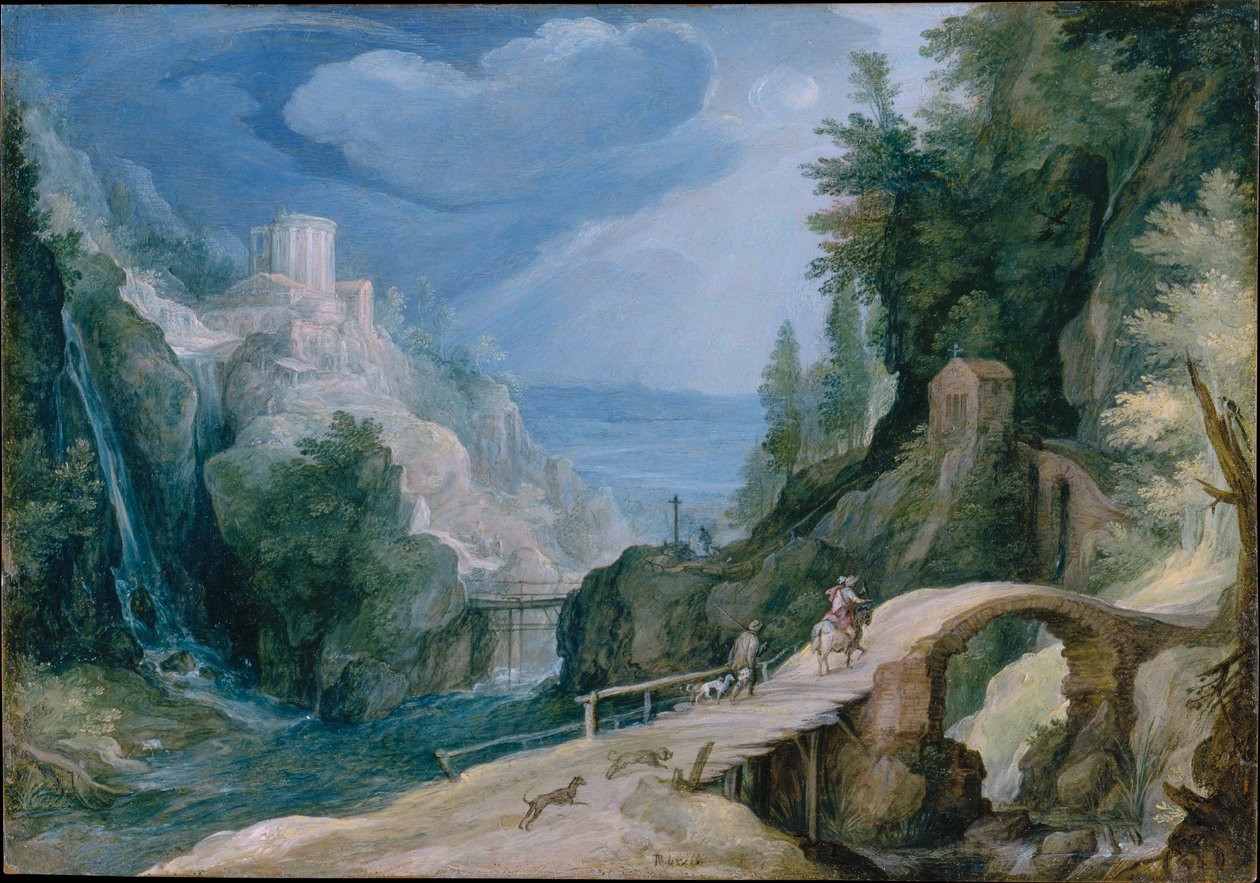 Landschap bij Tivoli door Paul Bril
