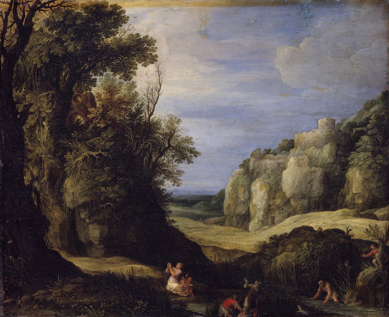 Landschap met Latona en de Lycische boeren door Paul Bril