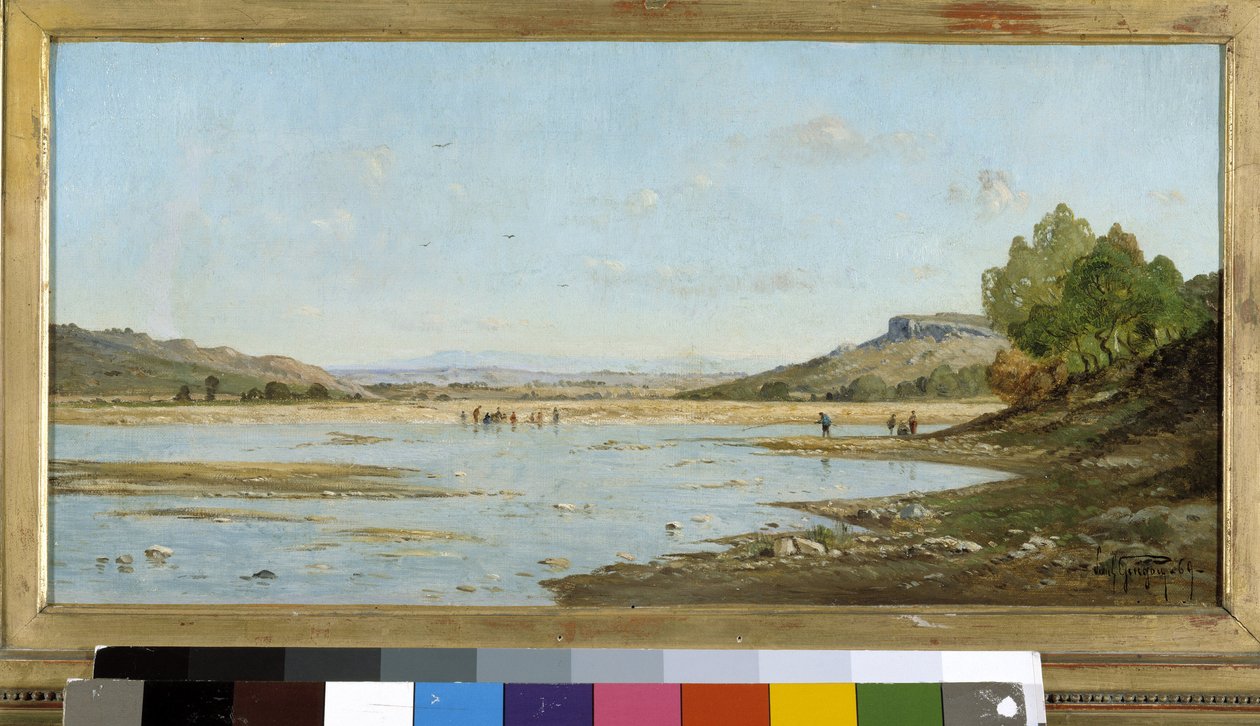 Pijnbomen aan de rand van de Durance door Paul Camille Guigou