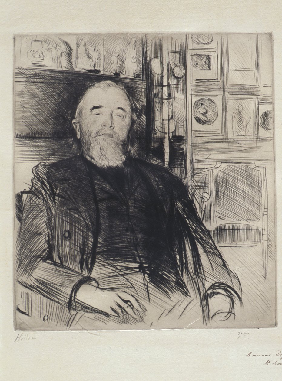Porträt von Alexis Rouart door Paul Cesar Helleu