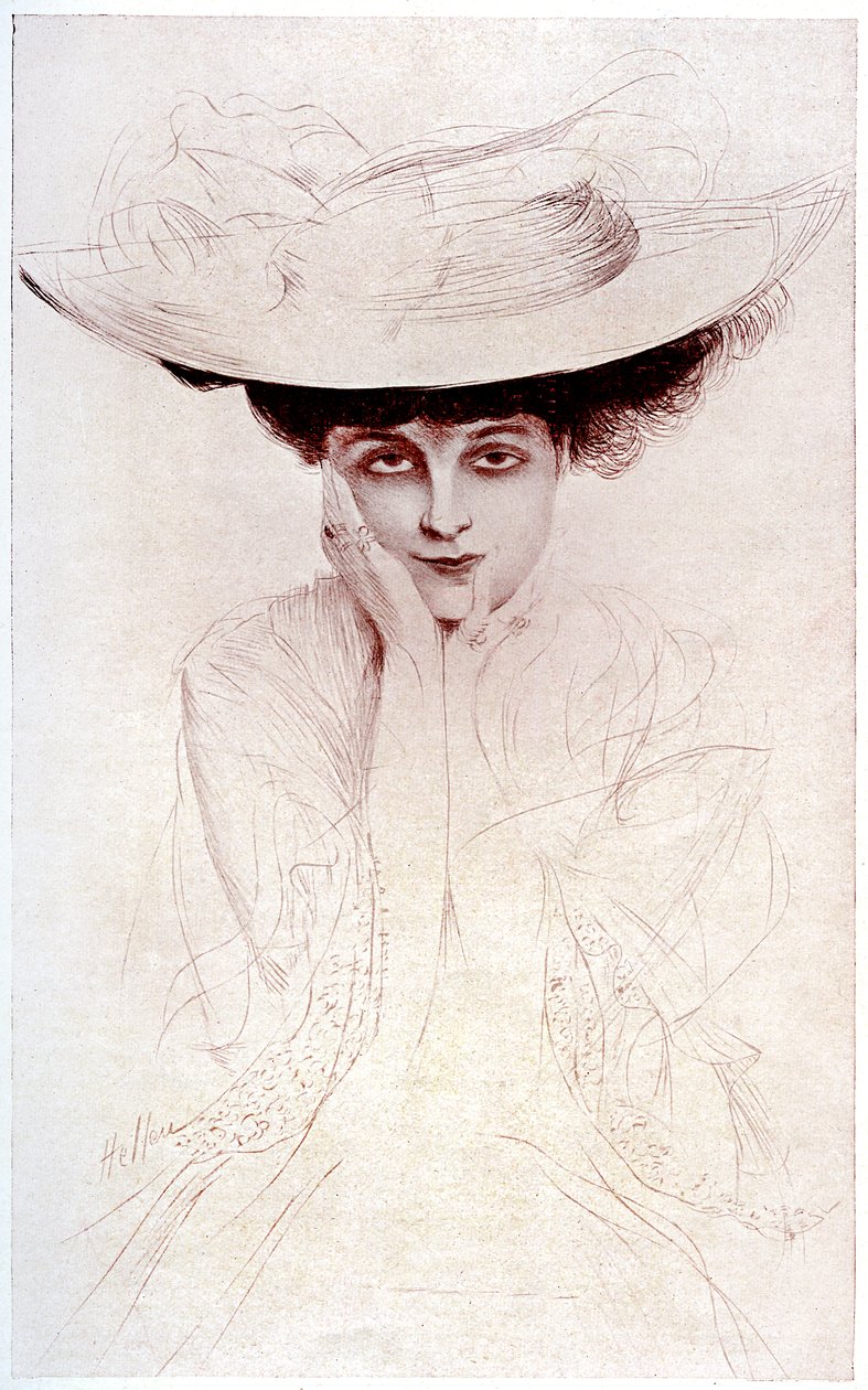Portret van de Gravin van Noailles door Paul Cesar Helleu