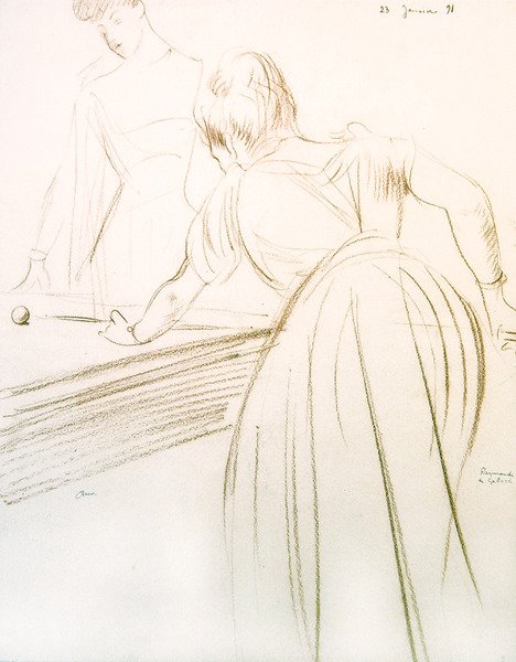 De gravin Greffuhle en Raymonde de Galard door Paul Cesar Helleu