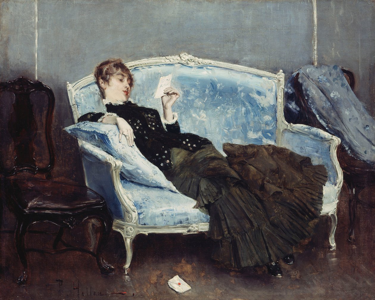 De brief; La Lettre door Paul Cesar Helleu