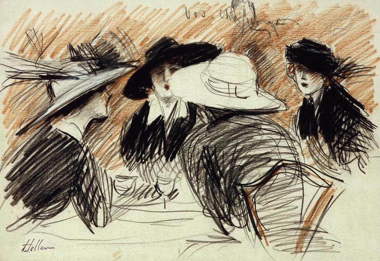 Vos Chapeux: Dames in het Ritz, New York door Paul Cesar Helleu