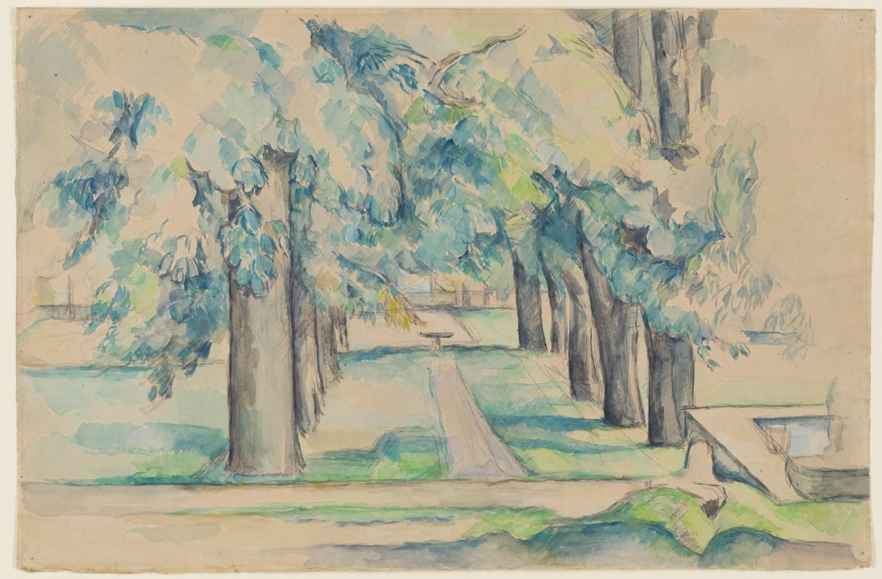 Laan van Kastanjebomen bij de Jas de Bouffan, c.1878-90 door Paul Cézanne