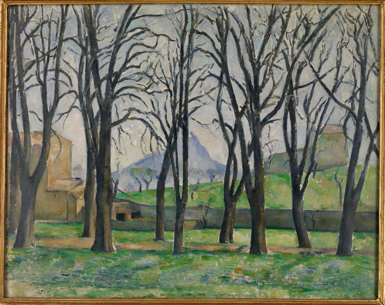 Kastanjebomen bij Jas de Bouffan door Paul Cézanne