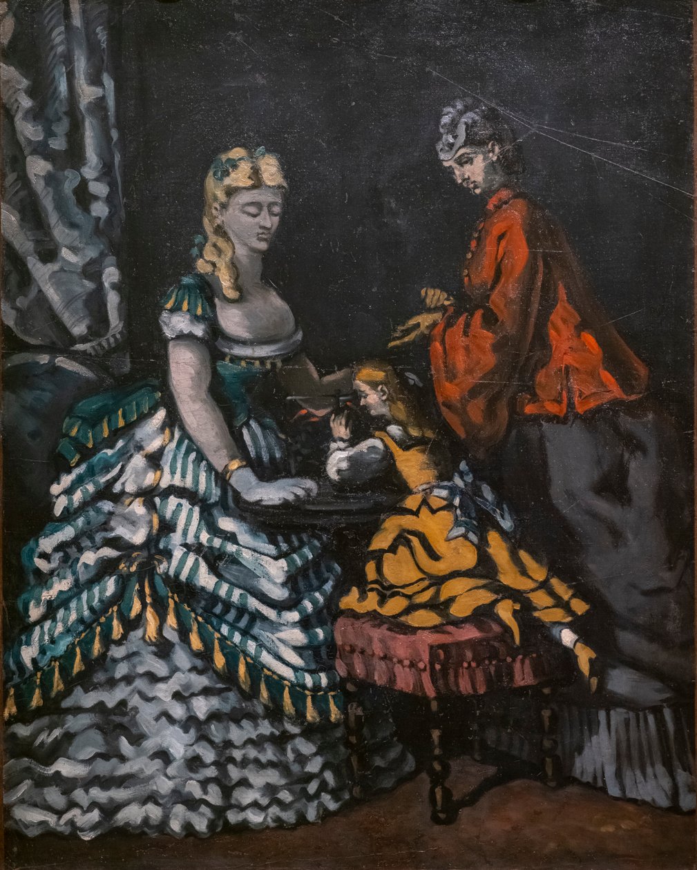 Interieur met Twee Vrouwen en een Kind door Paul Cézanne