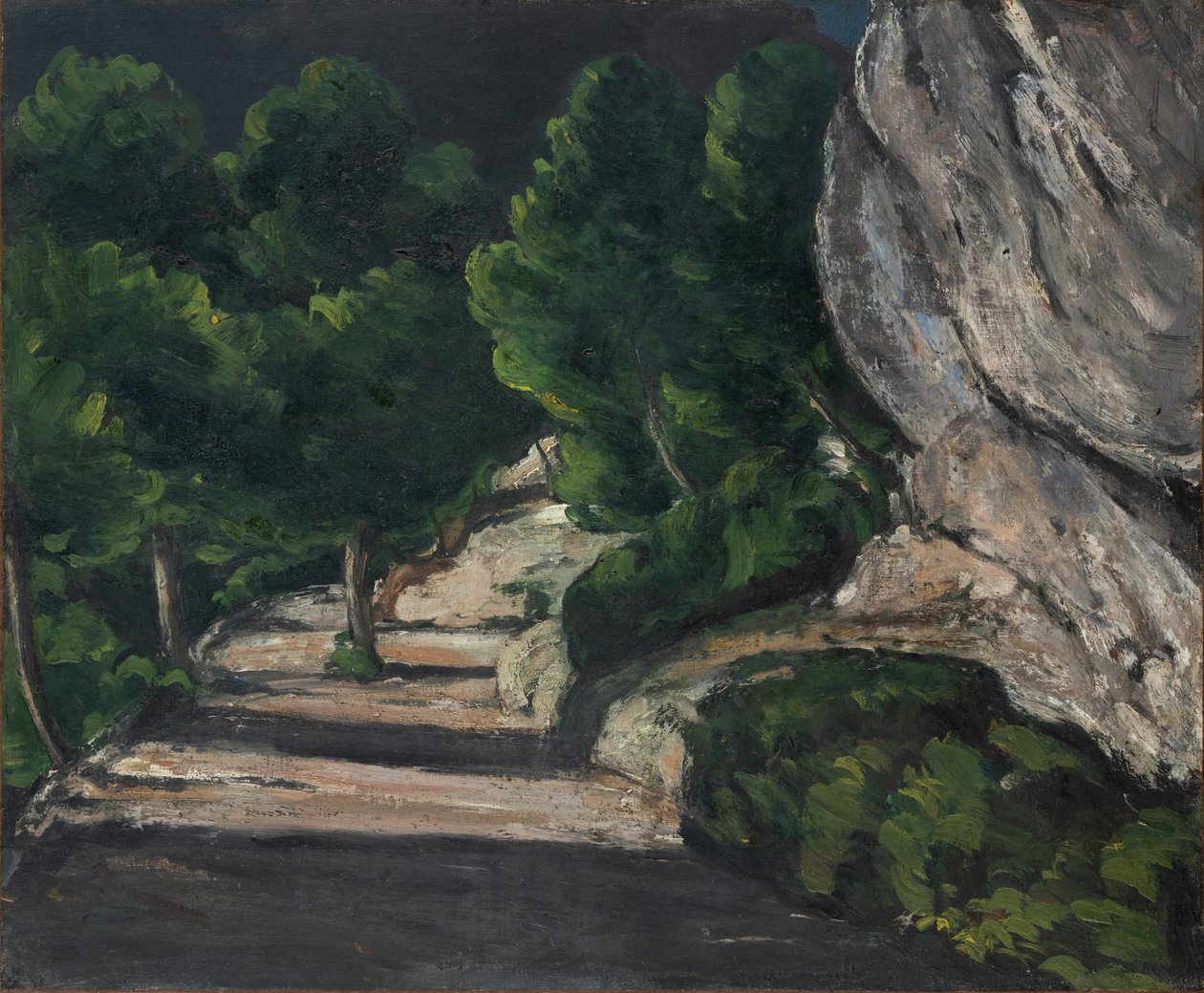 Landschap, Weg met Bomen in de Rocky Mountains, c.1870-71 door Paul Cézanne