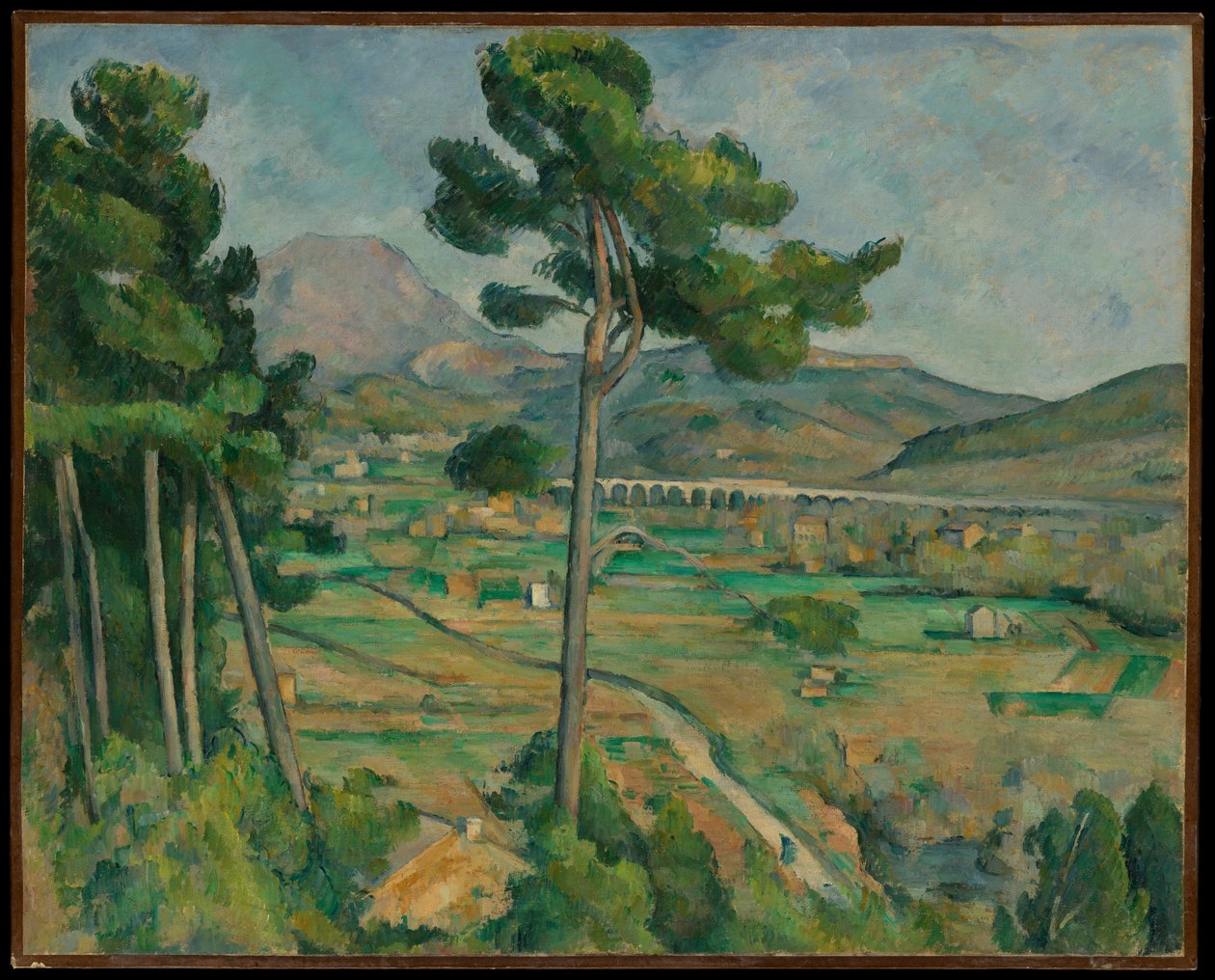 De Mont Sainte-Victoire en het viaduct in de vallei van de Arc door Paul Cézanne