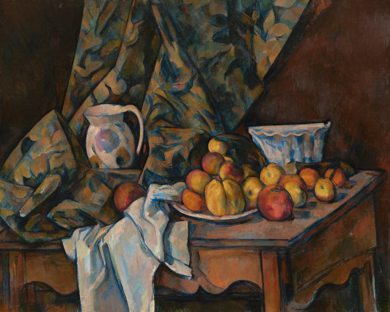 Stilleven met appels en perziken door Paul Cézanne