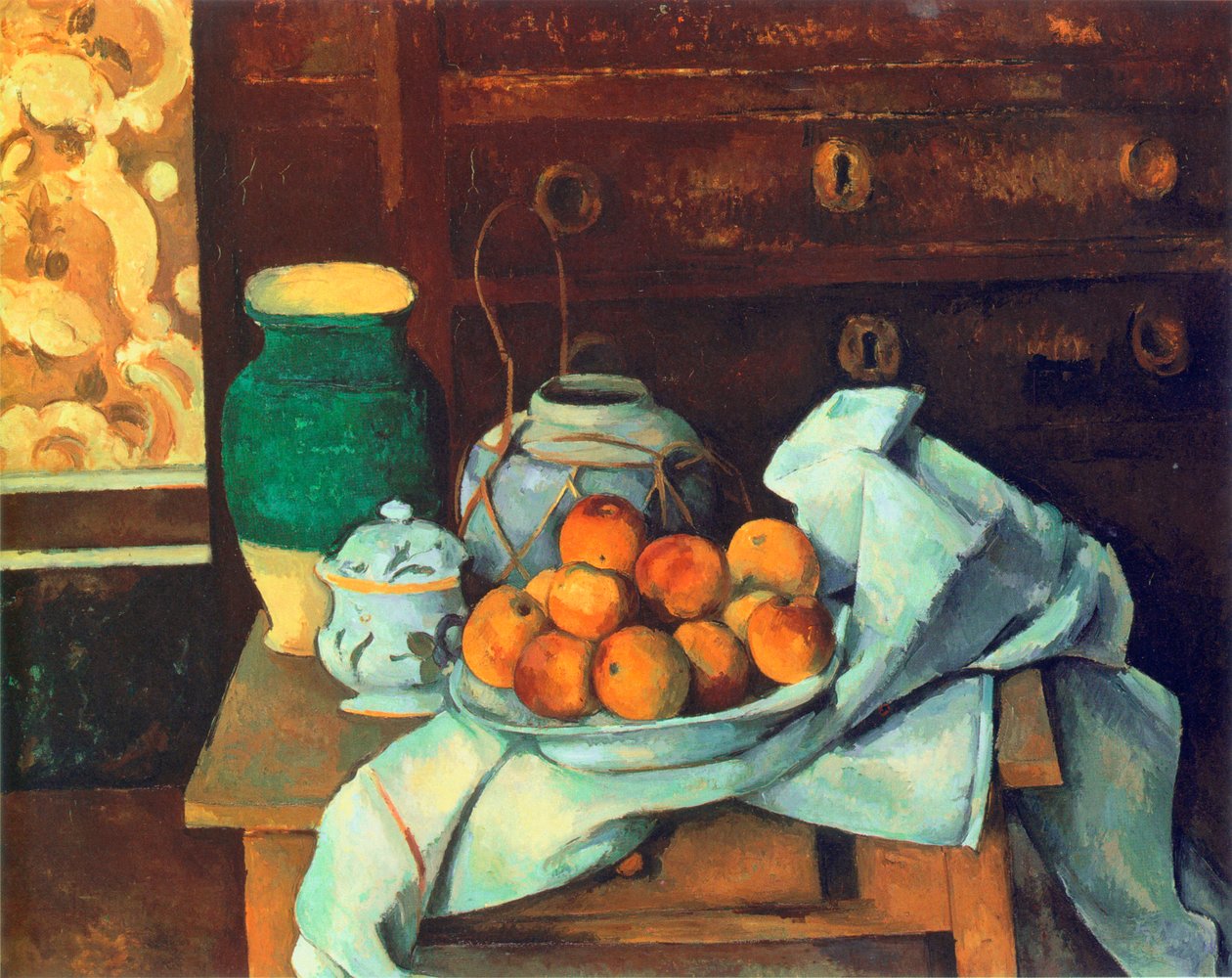 Stilleven met dressoir door Paul Cézanne