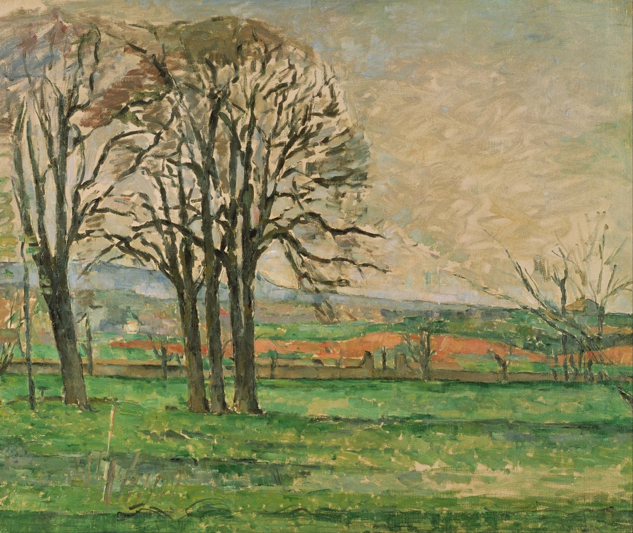 De kale bomen bij Jas de Bouffan  door Paul Cézanne
