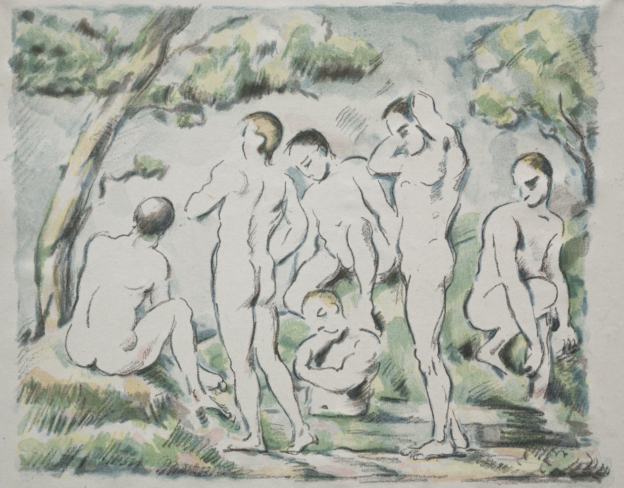 De Baders door Paul Cézanne
