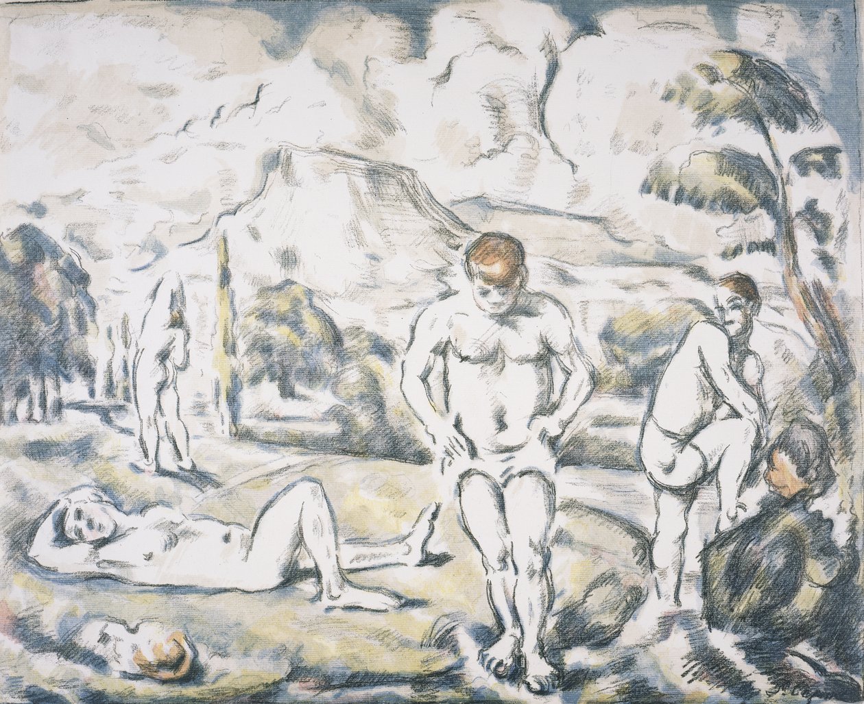 De baders door Paul Cézanne