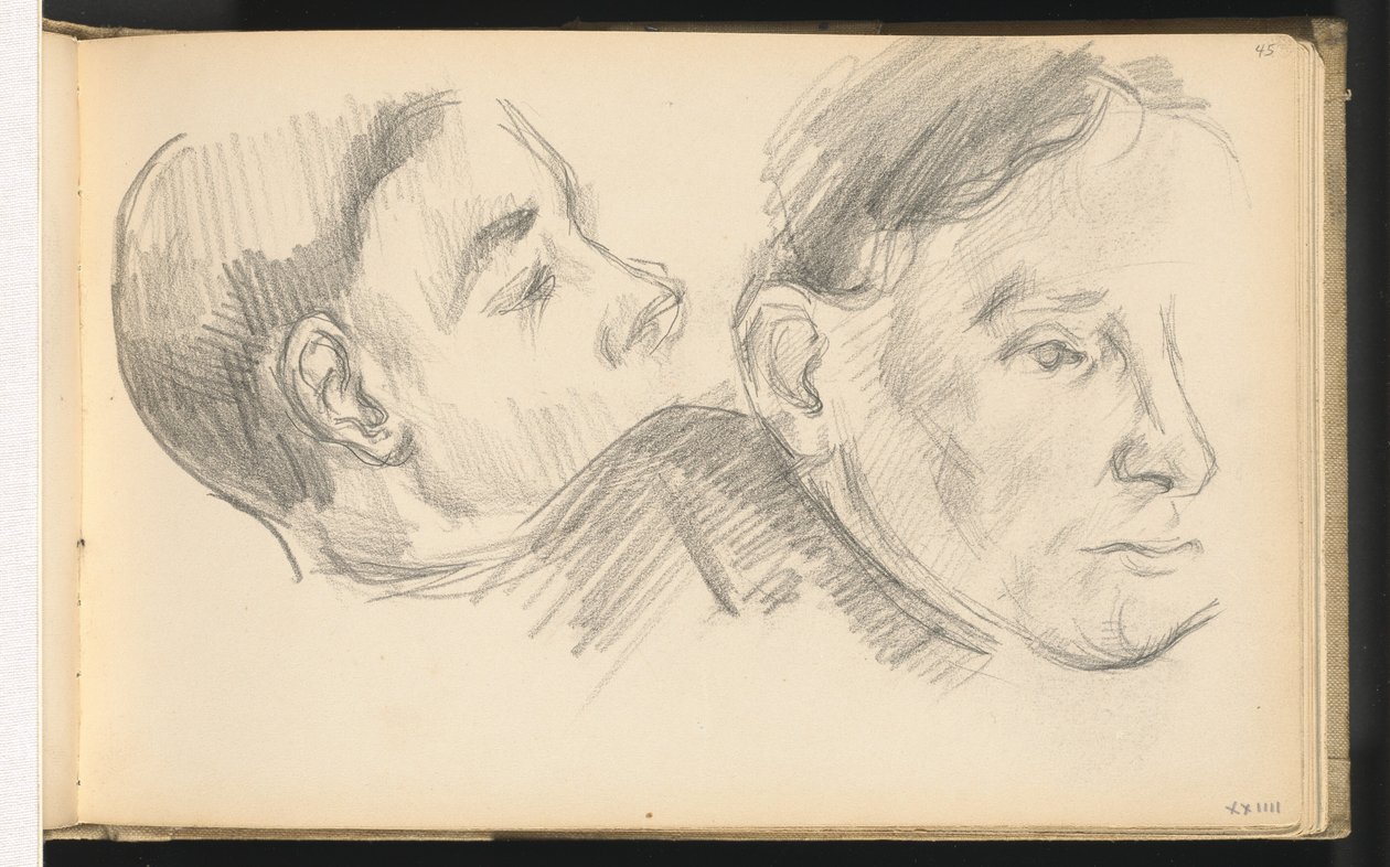 Twee hoofden door Paul Cézanne