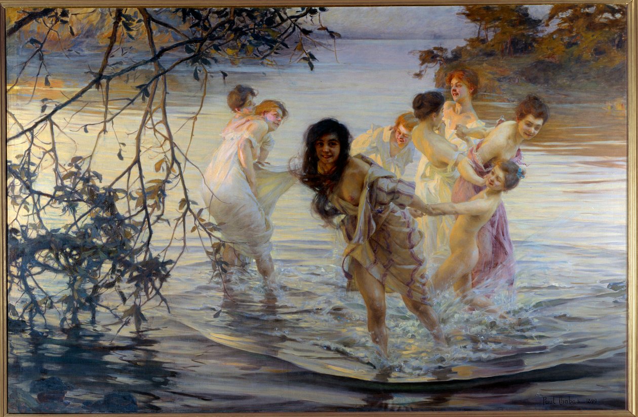 Jonge vrouwen in het water door Paul Chabas