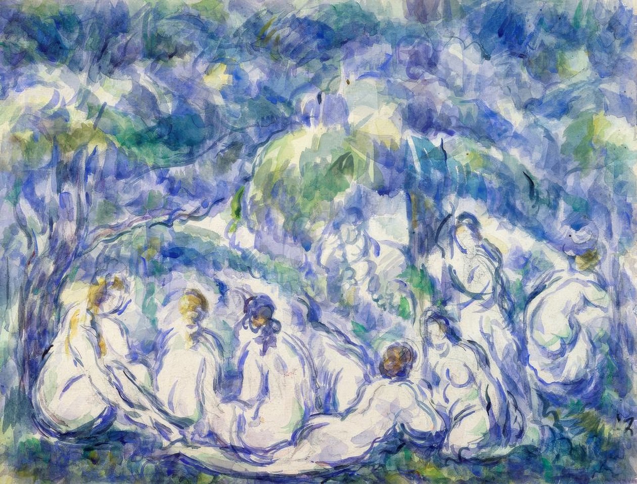 Badhuisgasten door Paul Cézanne