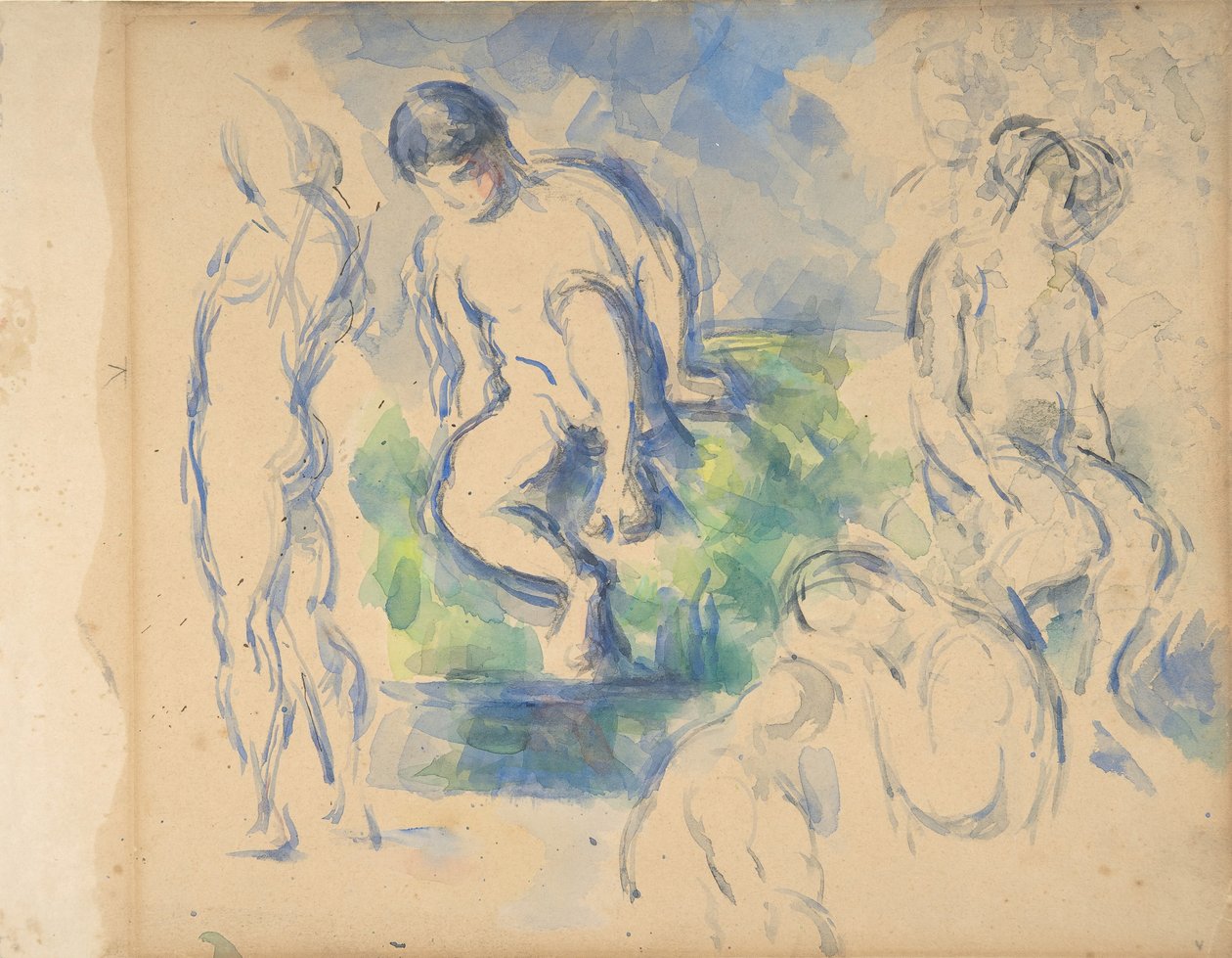Badhuis recto, Stilleven verso door Paul Cézanne