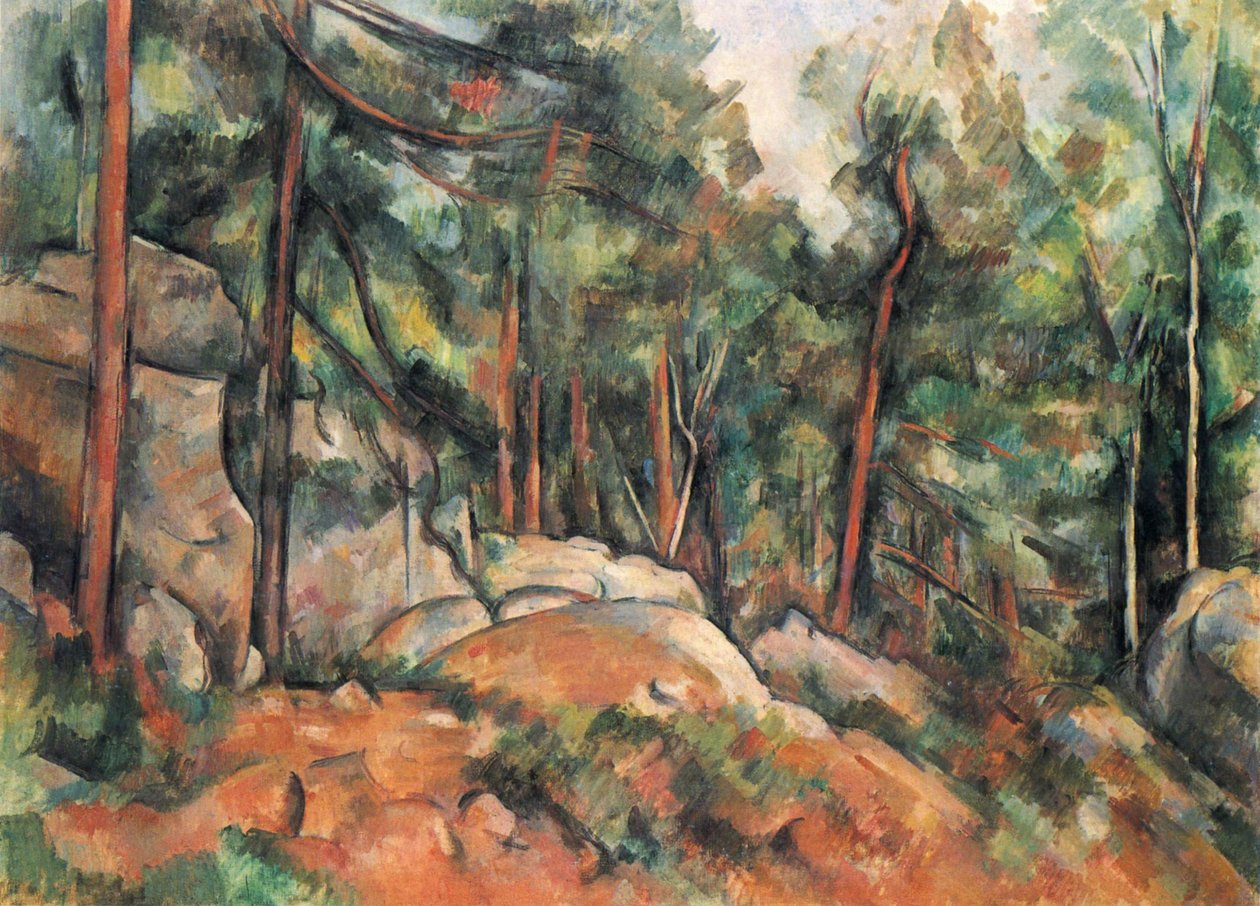 Bos interieur door Paul Cézanne
