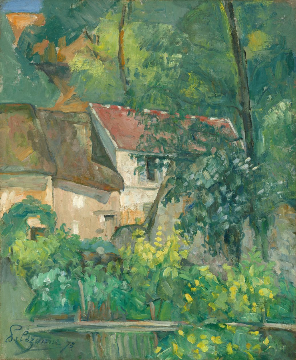 Het huis van Vader Lacroix, Auvers-sur-Oise door Paul Cézanne