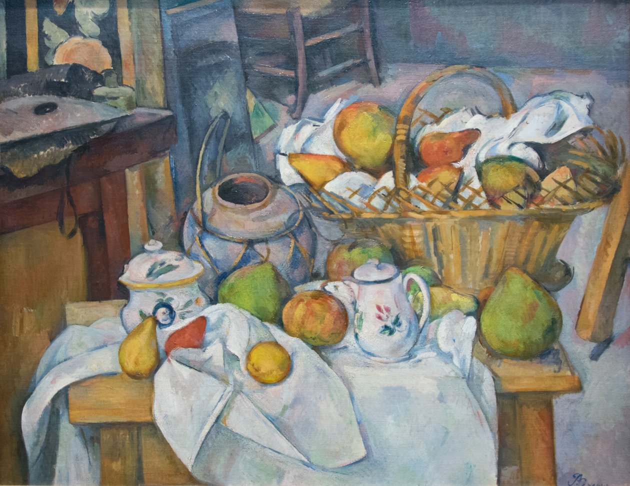 De keukentafel door Paul Cézanne