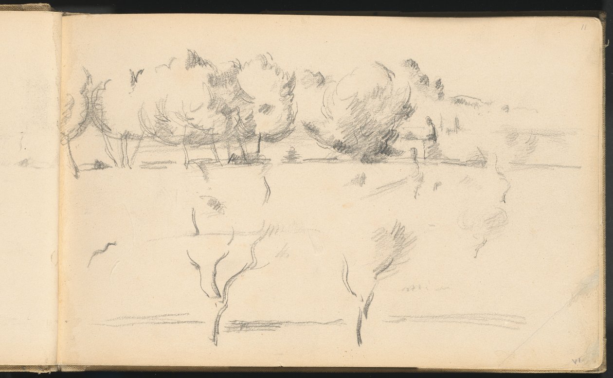 Landschap met Bomen door Paul Cézanne