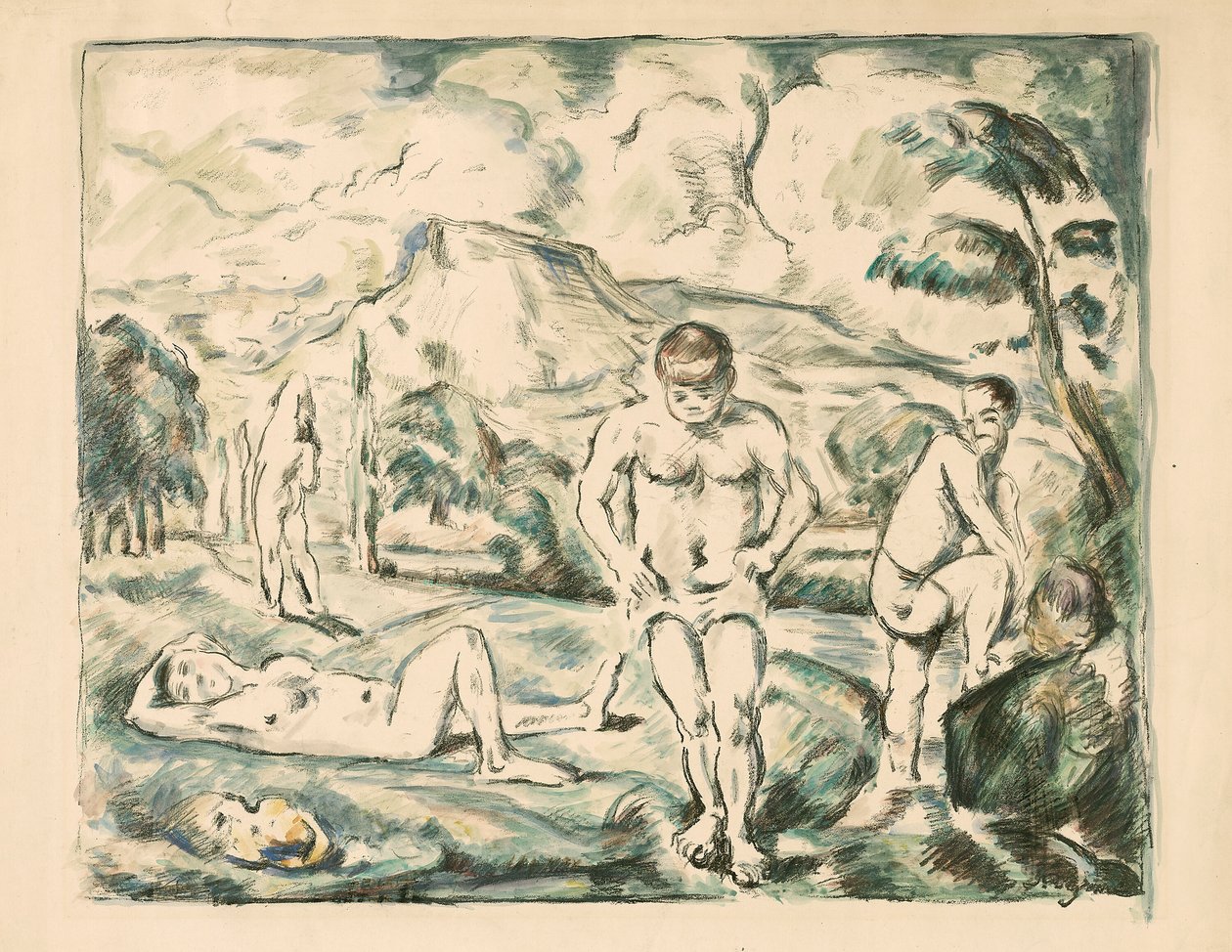 Grote Baders door Paul Cézanne