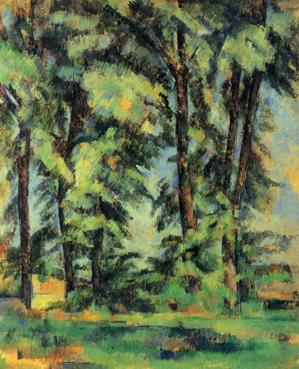 De grote bomen bij Jas de Bouffan door Paul Cézanne