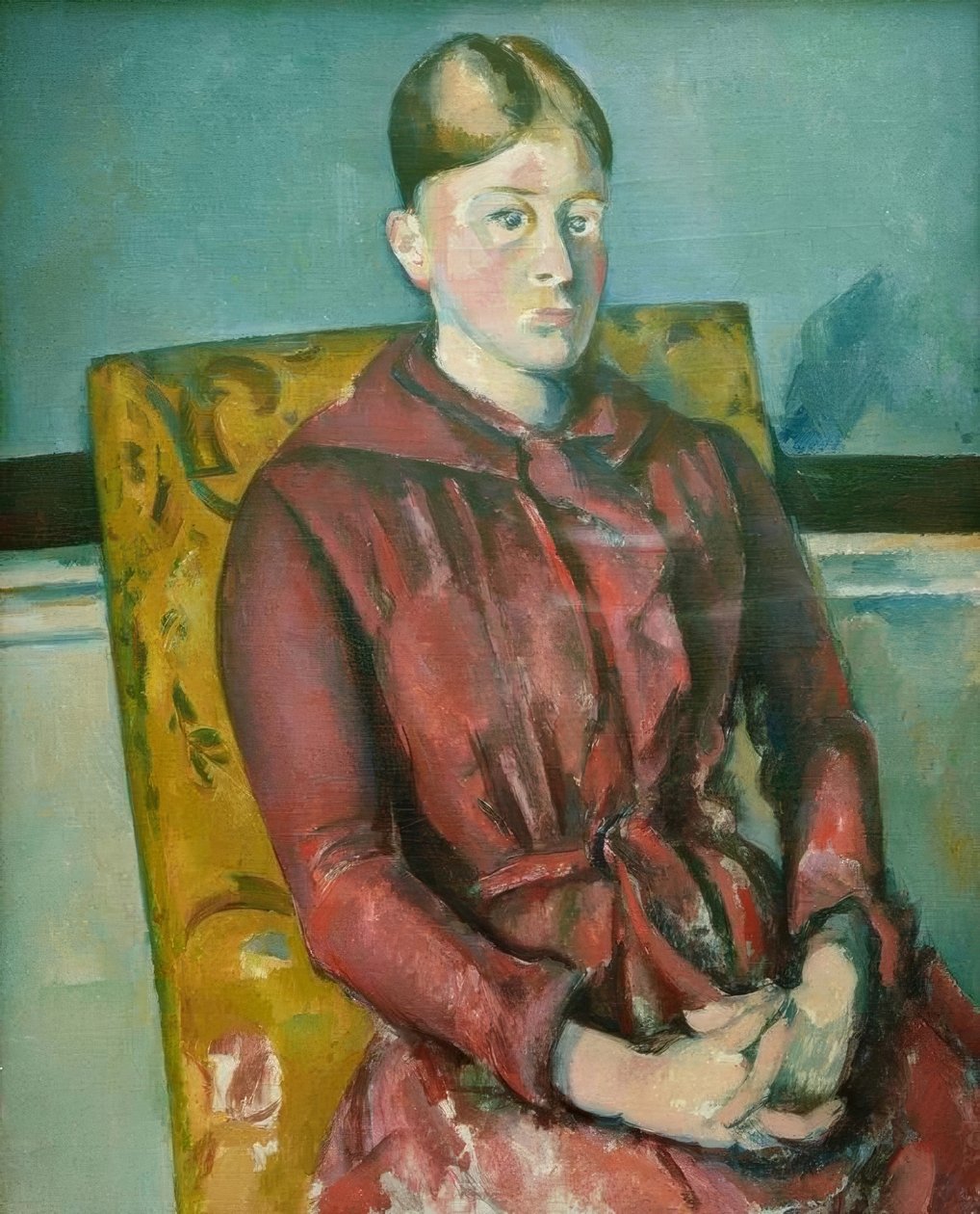 Madame Cézanne in de gele stoel door Paul Cézanne