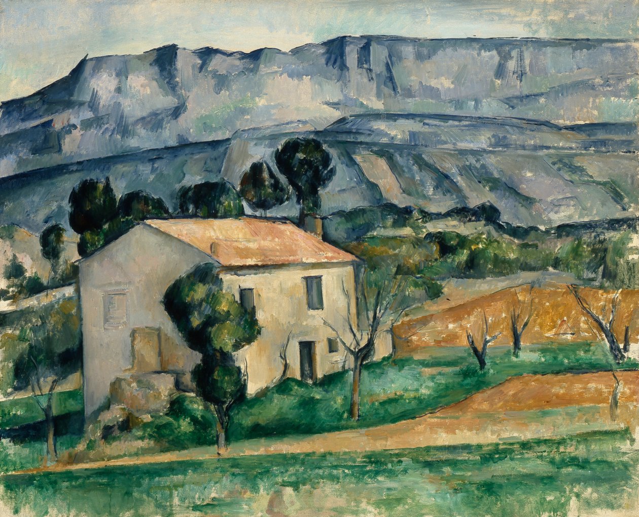 Huis voor Sainte-Victoire bij Gardanne door Paul Cézanne