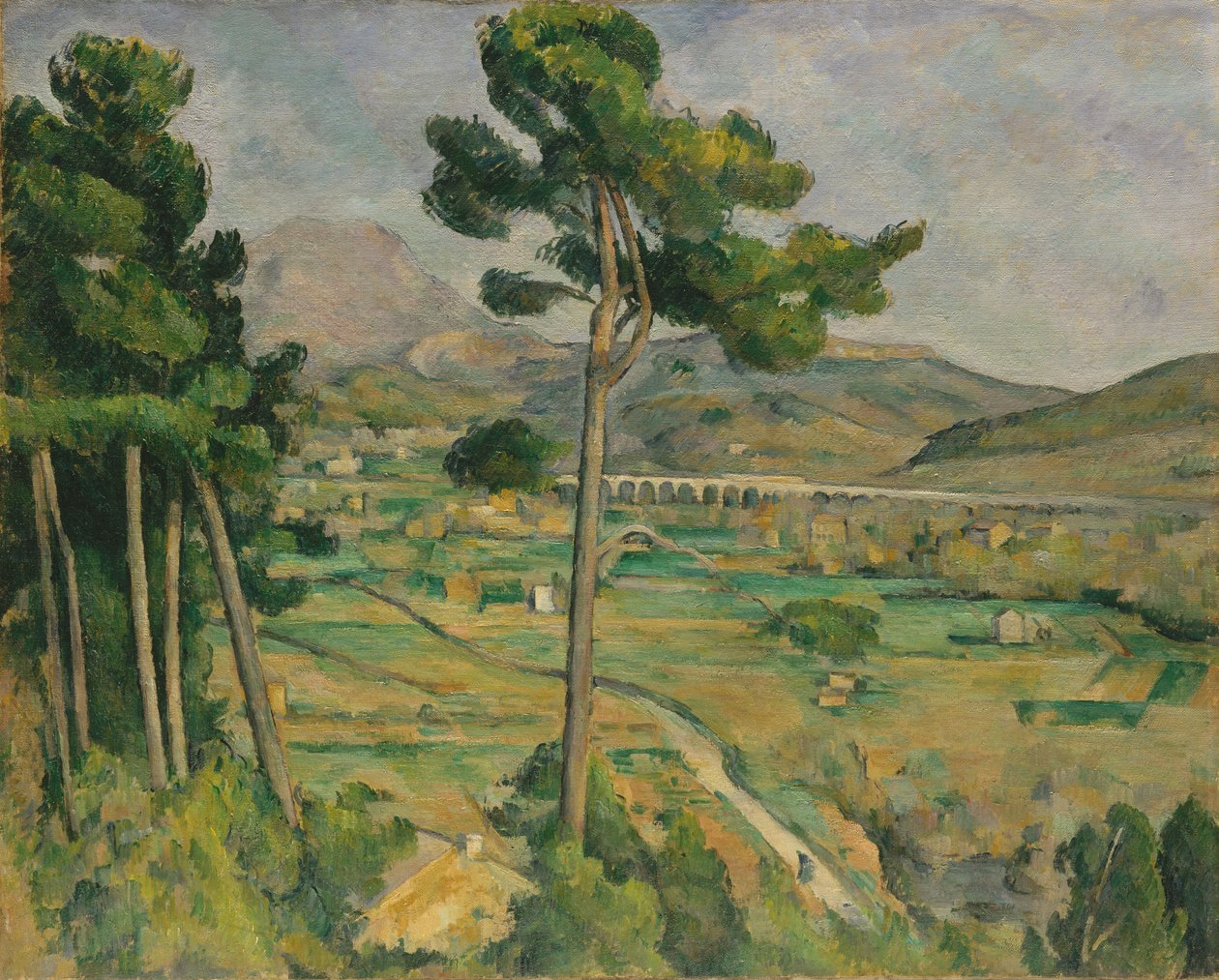 Mont Sainte-Victoire en het Viaduct van de Arc Rivier Vallei door Paul Cézanne