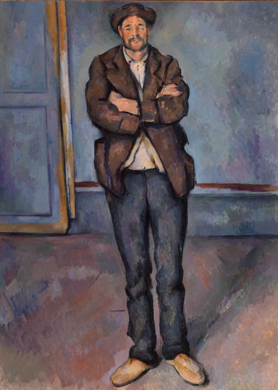 Boer staand met gekruiste armen door Paul Cézanne