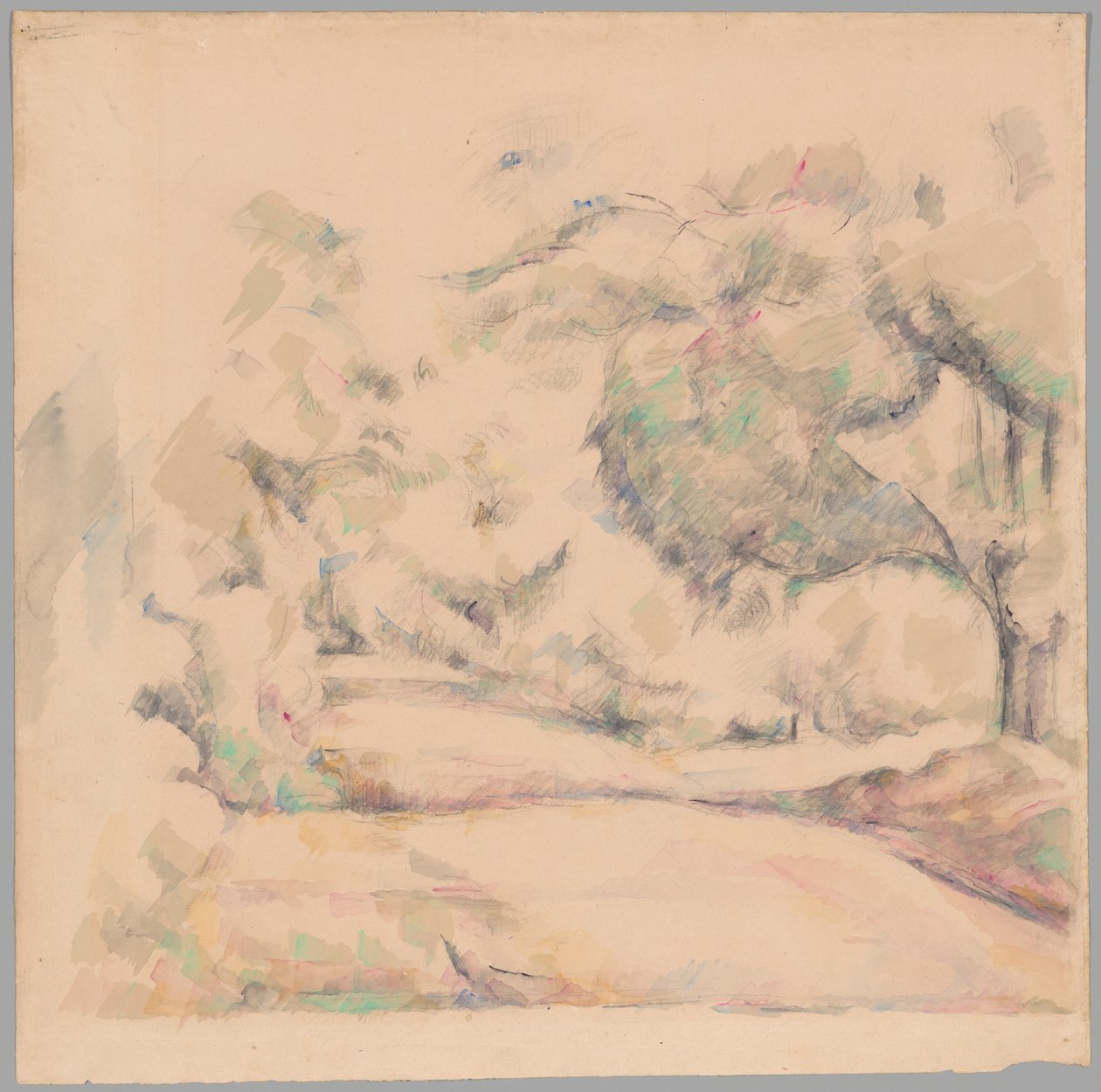 Weg in de Provence door Paul Cézanne