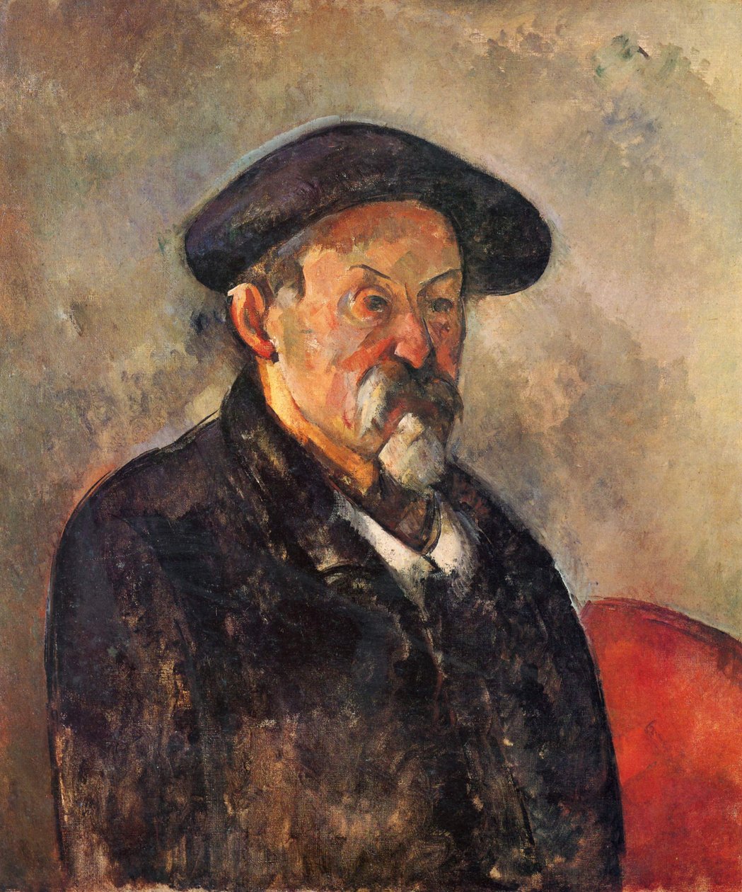 Zelfportret met baret door Paul Cézanne