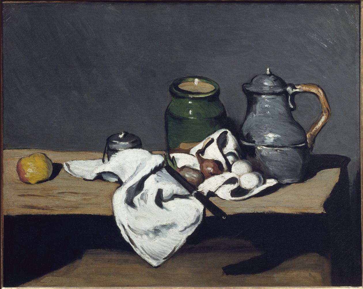 Stilleven met een ketel door Paul Cézanne