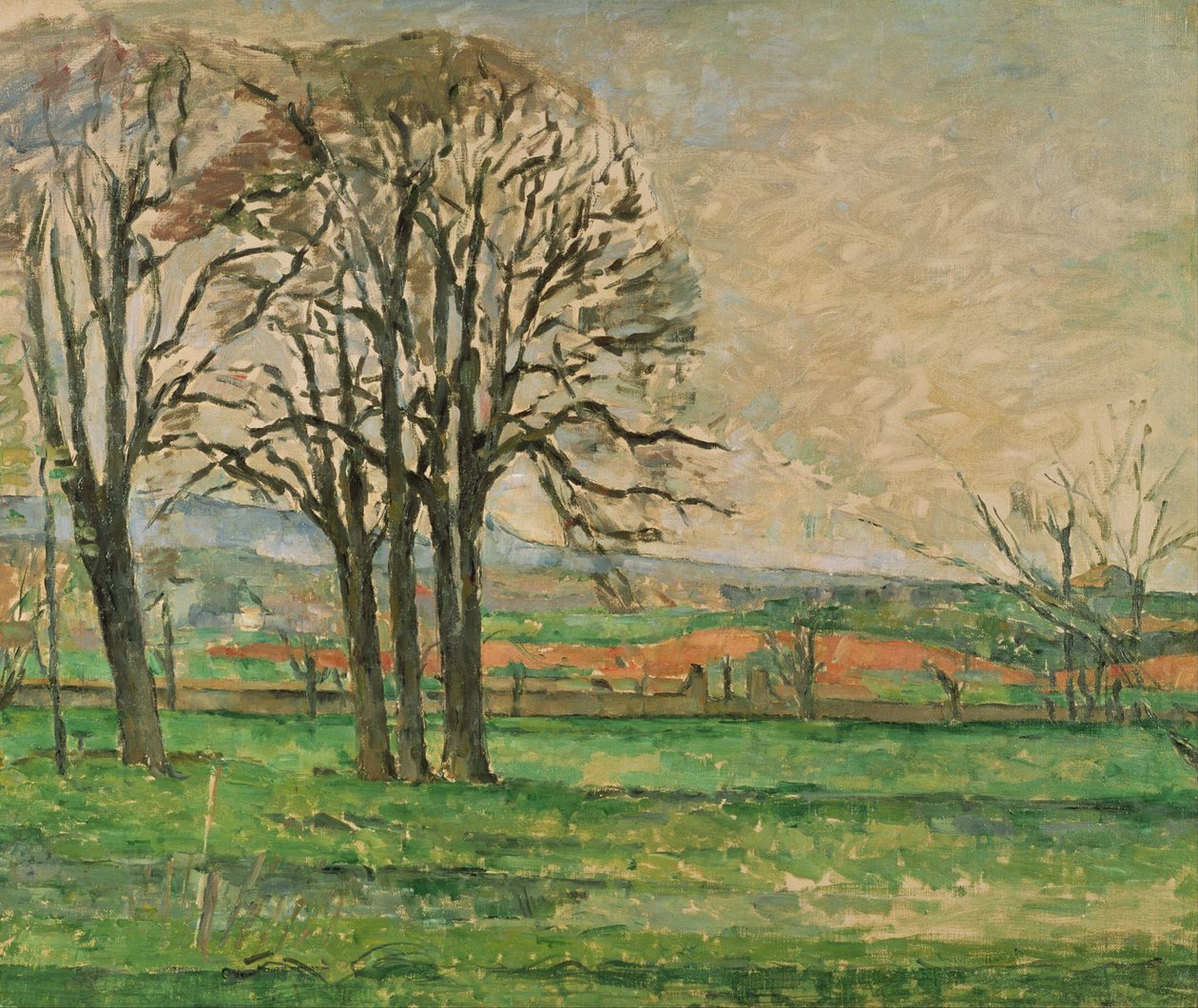 De kale bomen bij Jas de Bouffan, 1885-1886 door Paul Cézanne