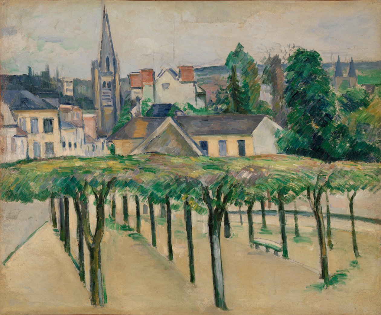 De Kerk van Saint-Aspais Gezien vanaf de Place de la Préfecture in Melun door Paul Cézanne