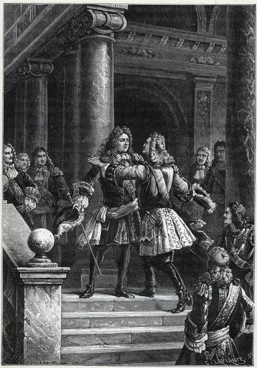 Verdrag van Rastatt - Prins Eugenius van Savoye en de Maarschalk de Villars (bevelhebbers van de strijdende partijen in de Spaanse Successieoorlog) - Oorlog van de Spaanse Successie (1701 tot 1714) - Verdrag van Rastatt - De ontmoeting van Maarschalk de Vi door Paul Dominique Philippoteaux