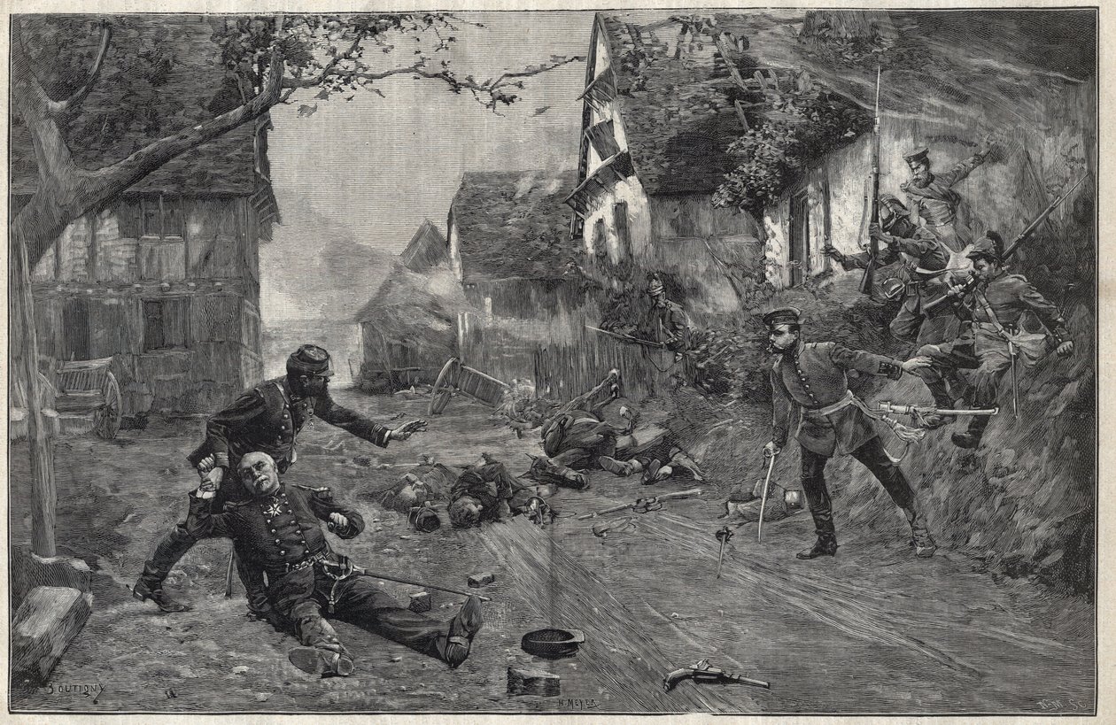 Oorlog van 1870-1871 - bij de Slag bij Woerth, 6 augustus door Paul Émile Boutigny