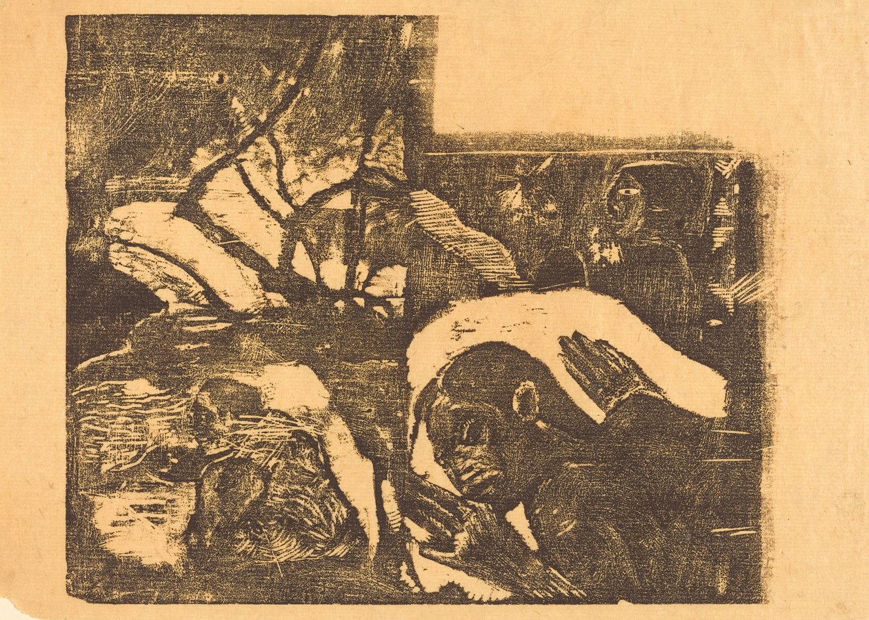Eine Maori-Frau im Wald; Manao Tupapau (Sie wird von einem Geist heimgesucht) door Paul Gauguin