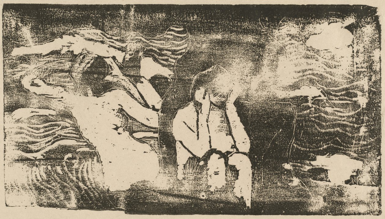 Bij de Zwarte Rotsen Aux roches noires, in of na 1895 door Paul Gauguin