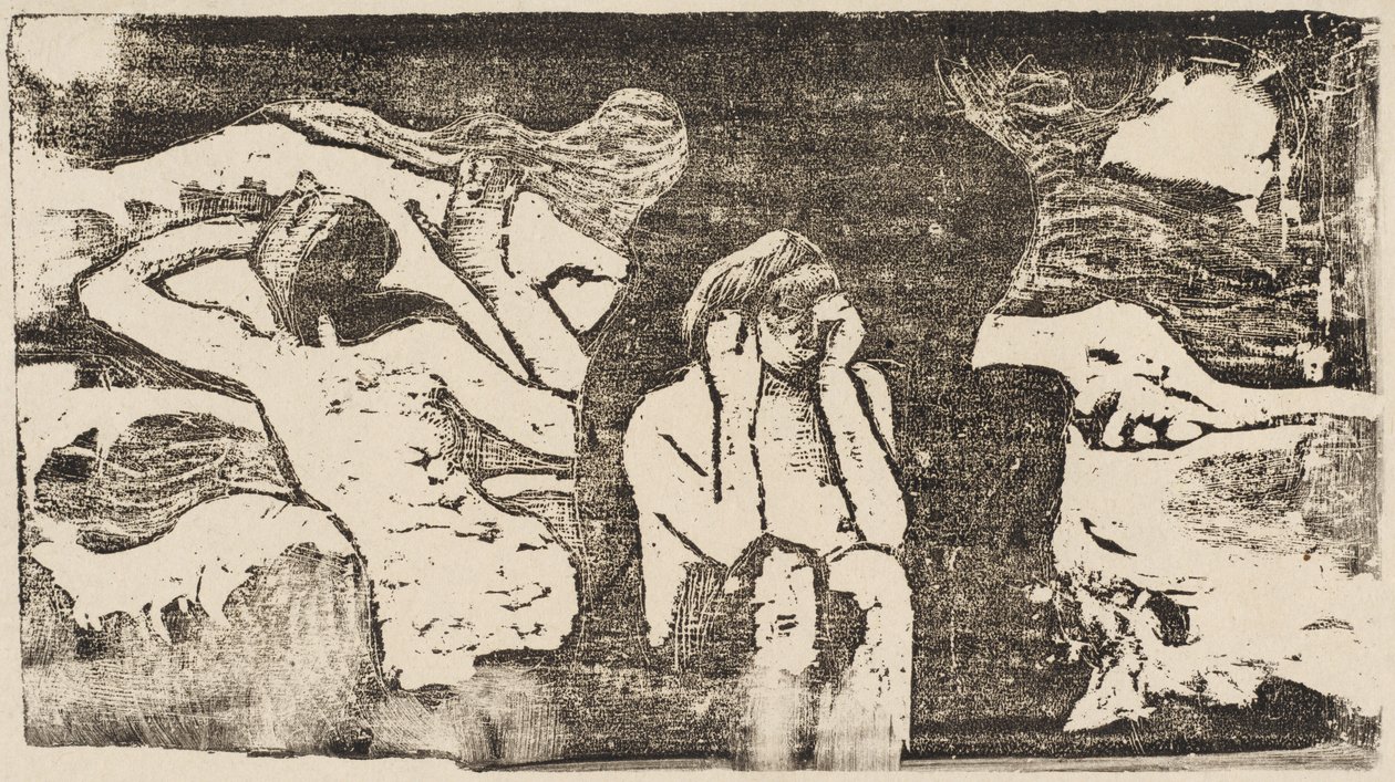 Bij de Zwarte Rotsen Aux roches noires, in of na 1895 door Paul Gauguin