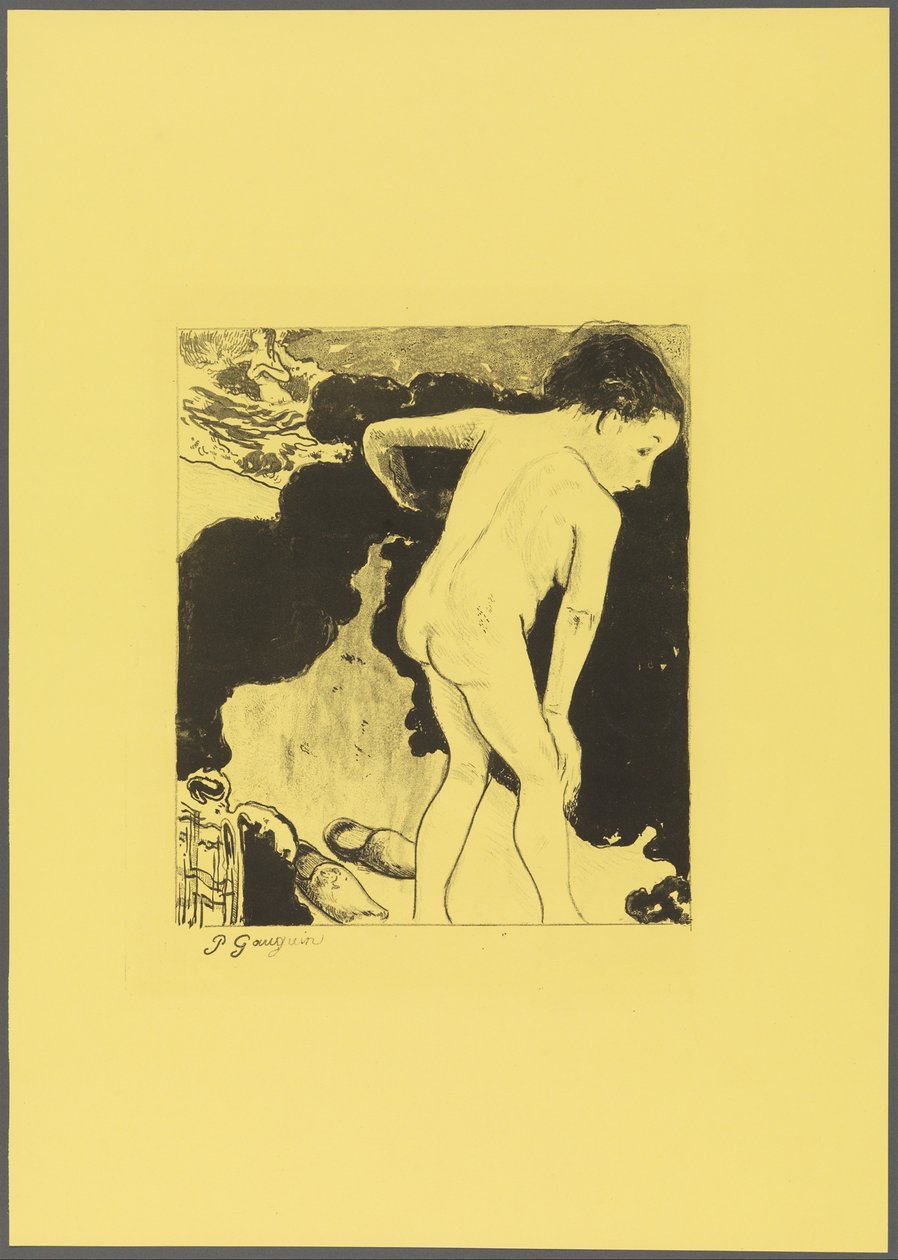 Badende in der Bretagne, aus der "Volpini Suite: Dessins lithographiques" door Paul Gauguin