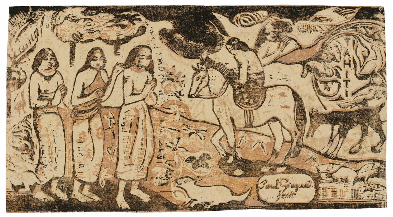 Verhuizing, uit de Suite van Late Houtsneden door Paul Gauguin